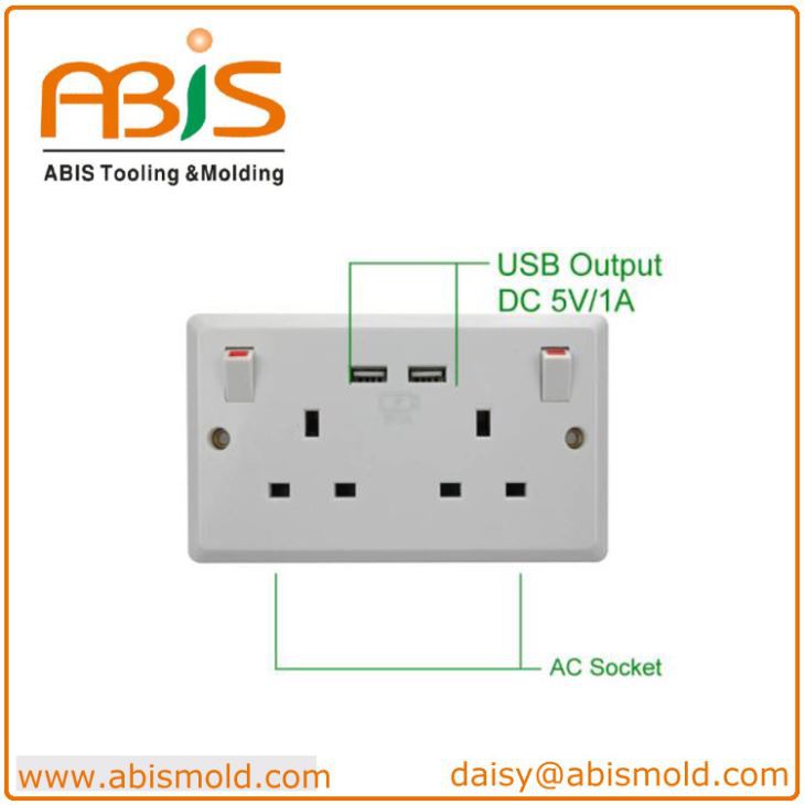 Double Gang Wall Mounted USB Switch Switch Electric